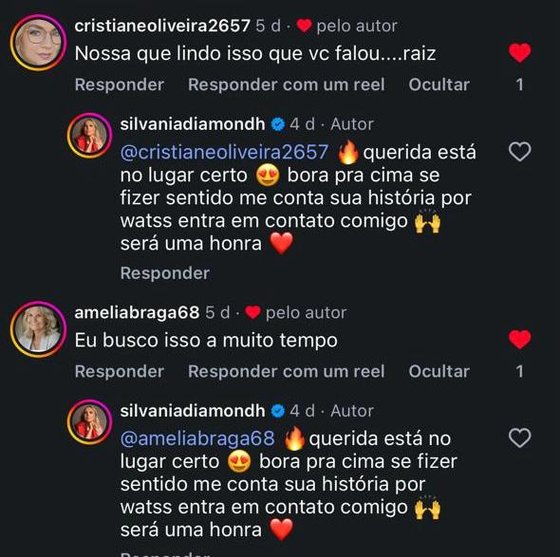 Comentário real de seguidora — empoderamento