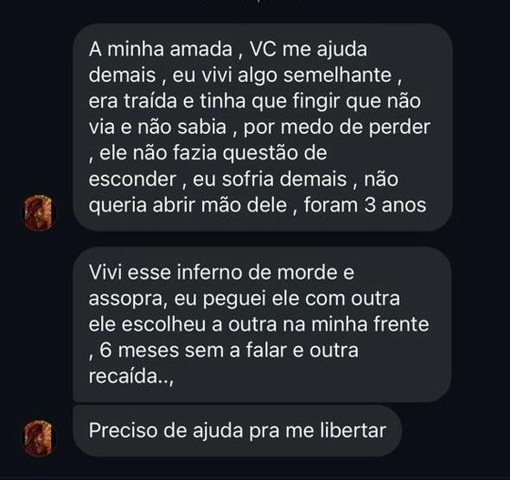 Mensagem real de seguidora — pedido de ajuda